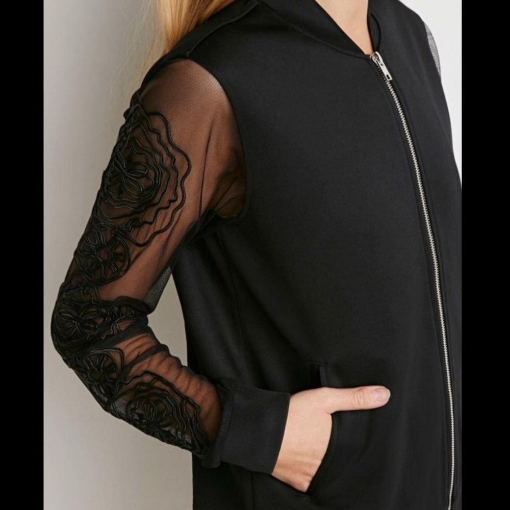 Forever 21 Embroidered lace Sleeve Jacket - Picture 5 of 9